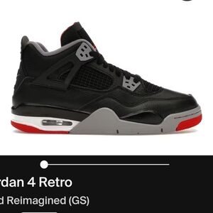 Air Jordan 4 Retro  Bred  Reimagined UsedSize 6.5y kidsSize 7.5 women's